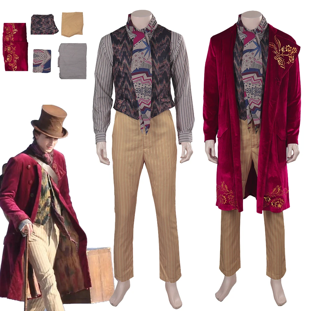 

Wonkka Косплей фильм шоколада фантазия Маскировка для взрослых мужчин Униформа костюмы Хэллоуин Карнавал ролевые игры Костюм