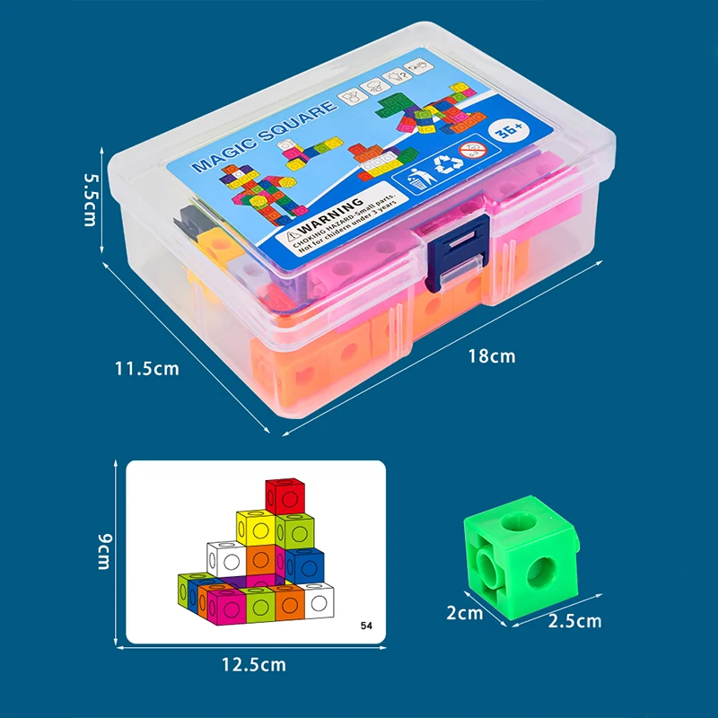 Magic Cube Puzzle Building Blocks Kindergarten Educational Color Recognition DIY Building Blocks Toys Gifts With Changing Colors