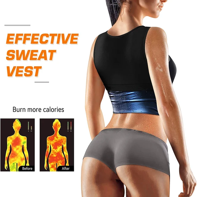 Sweat Vest Sauna Sweat Suit for Women Sauna Shirt Shapewear Blue 2