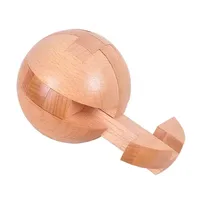 Wooden Kongming Lock,Round Ball Shaped 3D Puzzle,Brain Teasers Intelligence Toy,Sphere Puzzles for Adults And Kids 1