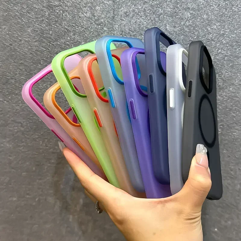Matte Candy Magnetic Wireless Charging Transparent Shockproof Case - Magsafe Compatible
