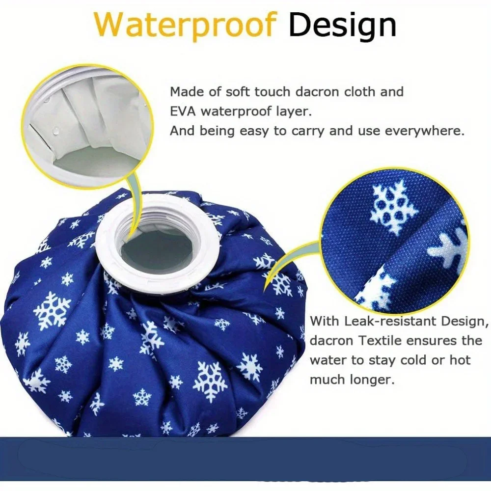 4-Pack Reusable Ice Bags for Hot & Cold with Elastic Support Strap-Universal Fit Knee, Ankle, Includes 3 Sizes (6", 9", 11")