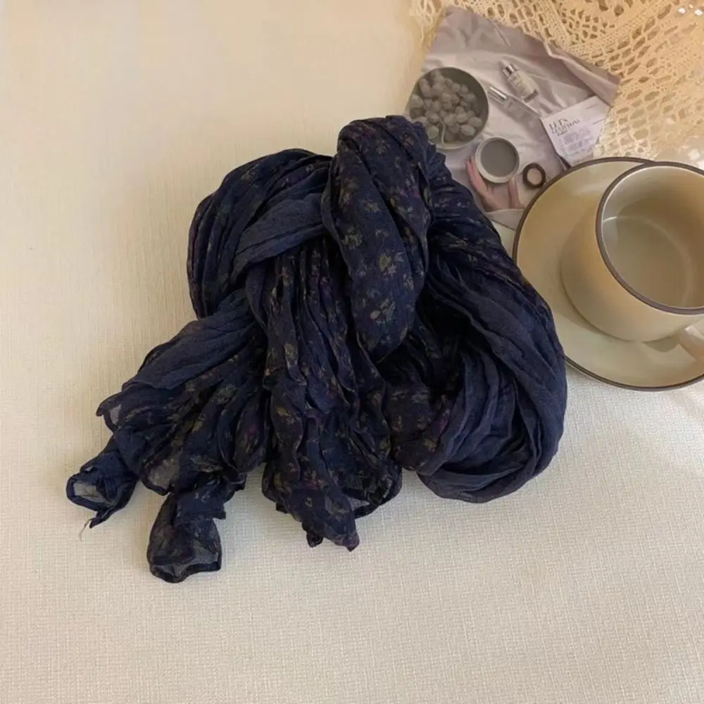 Sciarpa di lino di cotone autunno inverno moda Vintage tenere al caldo sciarpa stampata a pieghe sciarpa quadrata di design di marca di lusso 4