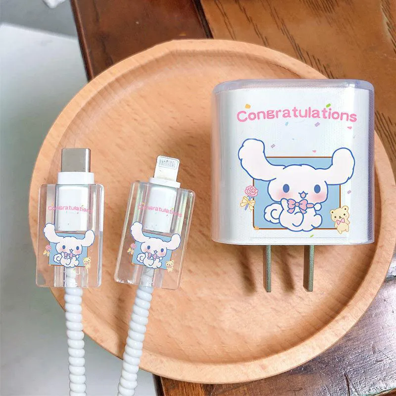 

Sanrio Kawaii Cinnamoroll Iphone12 Mobile Data Cable Protective Sleeve 13 Min Cable Sleeve 20W Fast Charging Iphone11Promax