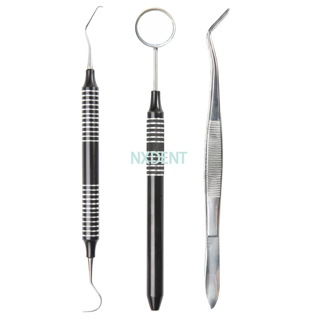 3 teile/beutel Dental Spiegel kit Mund Spiegel Set Sonde Haken Pick  Pinzette Edelstahl Dental Instrumente Zahnarzt Reinigung Werkzeug -  AliExpress