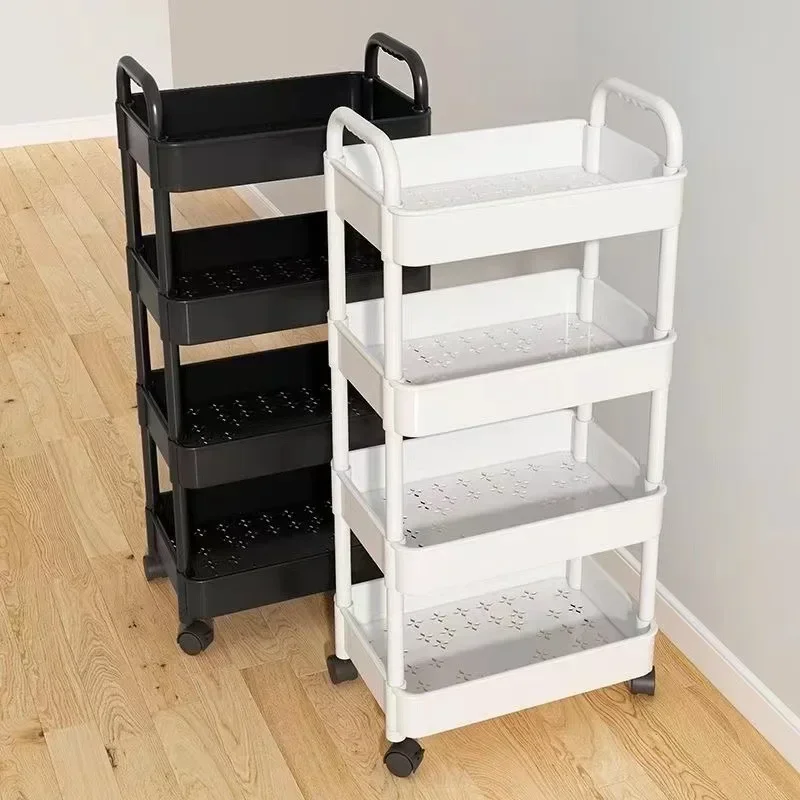 Storage Rack Household Multi-layer Small Cart Floor To Floor Kitchen Bedroom Bathroom With Wheels