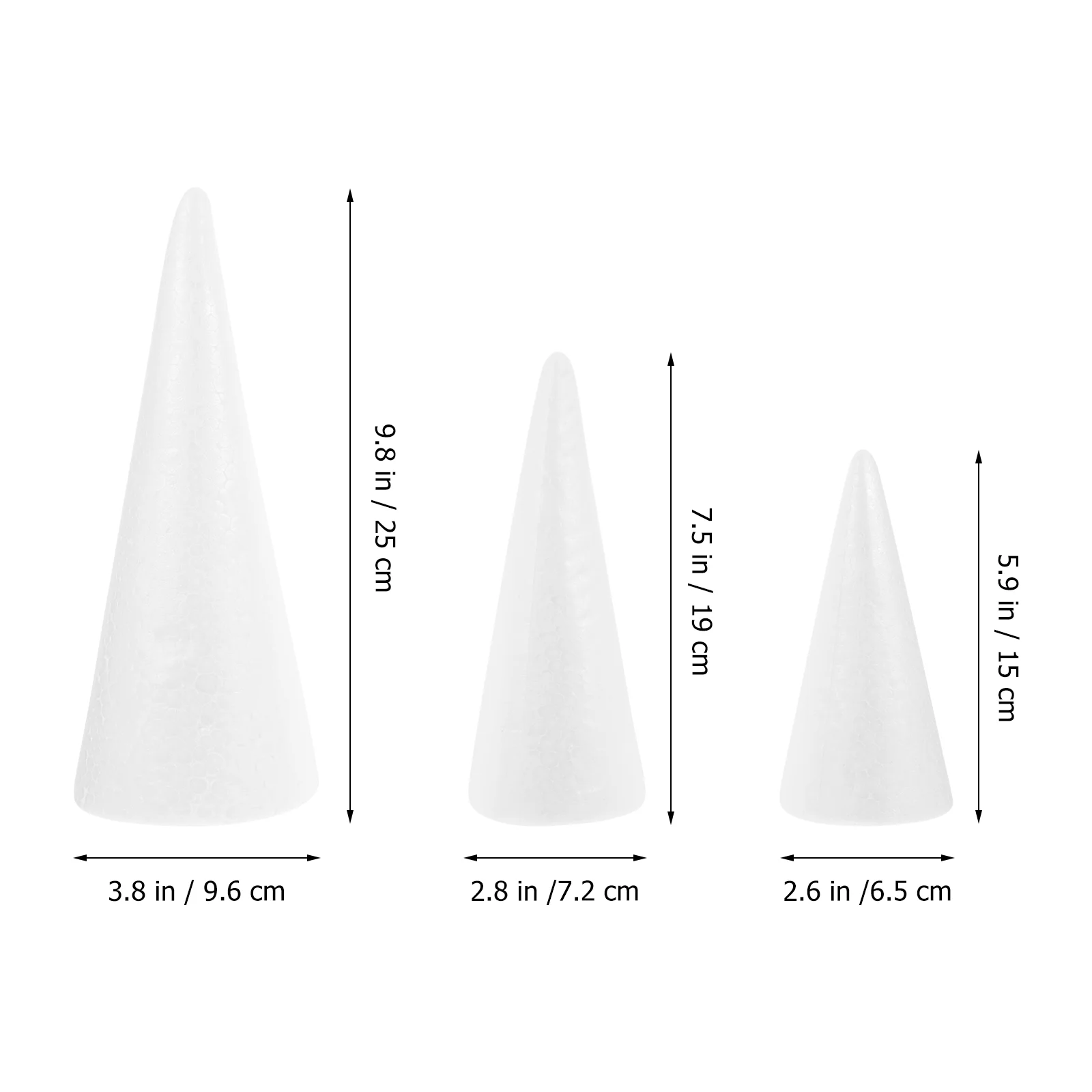 15 Pcs Foam Cone Toy Kids Decorative Cones Toys Craft Cake Drawing  Plaything White Child DIY Foams - AliExpress