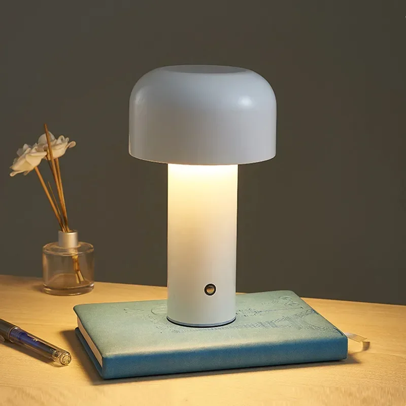Rechargeable Table Lamp Modern LED Italian Design Mushroom Lamp Portable Bedroom Study Bedside Decorative Lamp 2