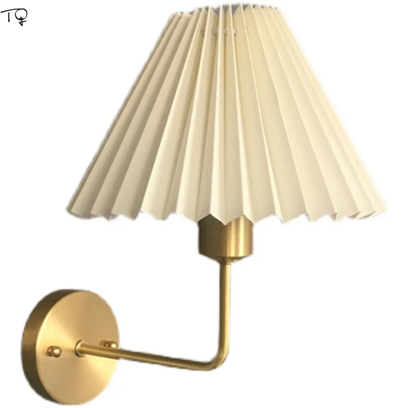 

Американская атмосфера простой медный Складной настенный светильник светодиодный E27 фон домашний Декор Спальня прикроватная лампа для гостиной коридора