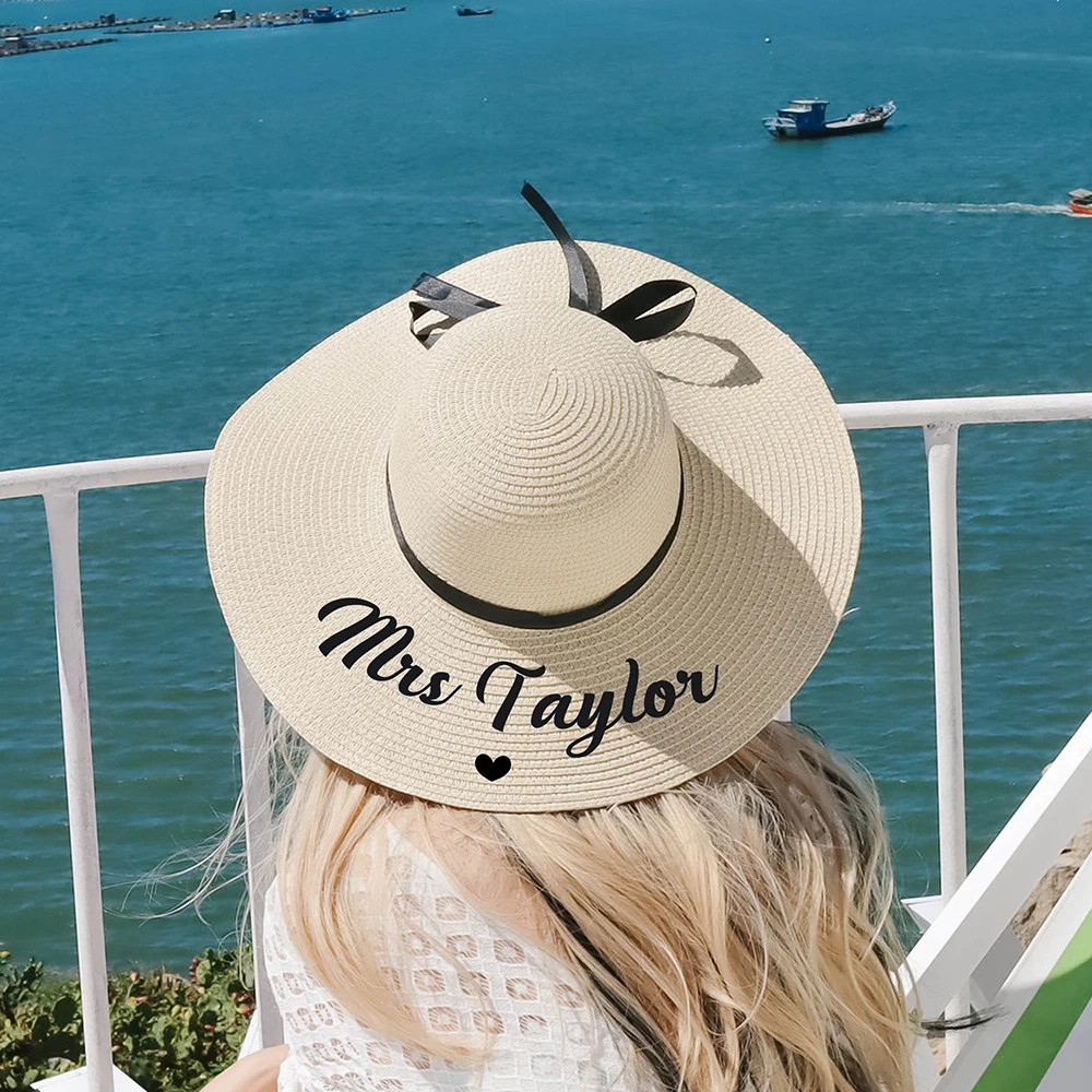 For Friends Personalized Straw Fedora Hat With Red Band Custom