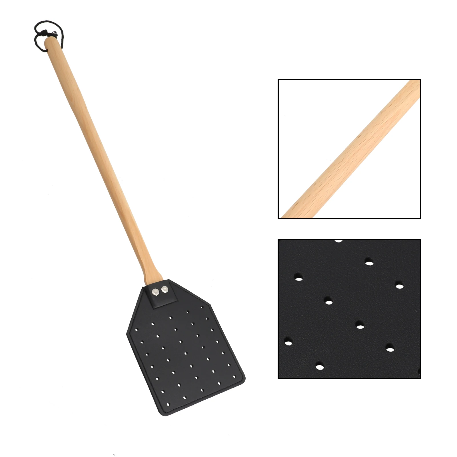 

Leather Fly Swatter Long Handle Reliable Wildlife 1pcs Accessories Beech Wood Durable Elegant For Ind Heavy Duty