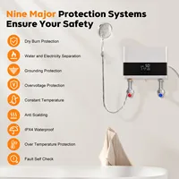 Mini chauffe-eau instantané, chauffe-eau électrique sans réservoir, petit avec affichage de la température LED 3