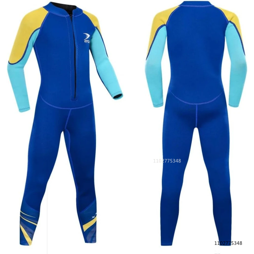 Neoprene Kids Swimsuit Wetsuit 2.5mm Diving Suit Swimwear for Teens Boys Girls Long Sleeve Swimming Surfing One Piece Wet Suit 2