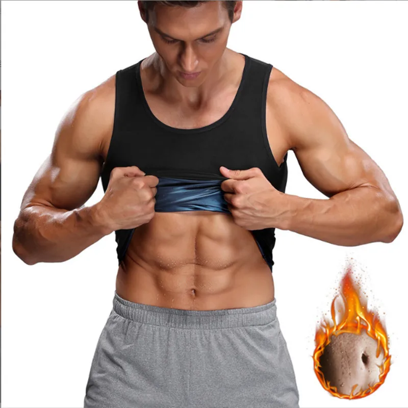 

Мужской костюм для сауны, термоутягивающая корректирующая одежда, утягивающий жилет для тела, компрессионный термальный Топ для фитнеса, тренировочная рубашка