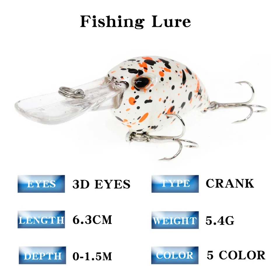 Lure Bait Wobbler Fishing-Tackle Hard-Crank Topwater Artificial Swim Mini 63mm 1pcs/Lot