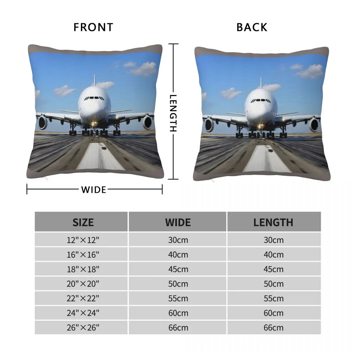 Airbus A380 Plane on the Runway Throw Pillow for Sale by DV-LTD