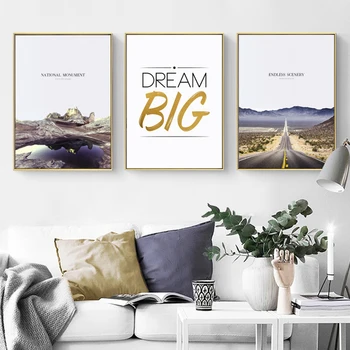 북유럽 나리온 기념물 꿈 큰 끝없는 풍경 풍경 벽 캔버스 포스터 회화 인쇄 거실 홈 장식