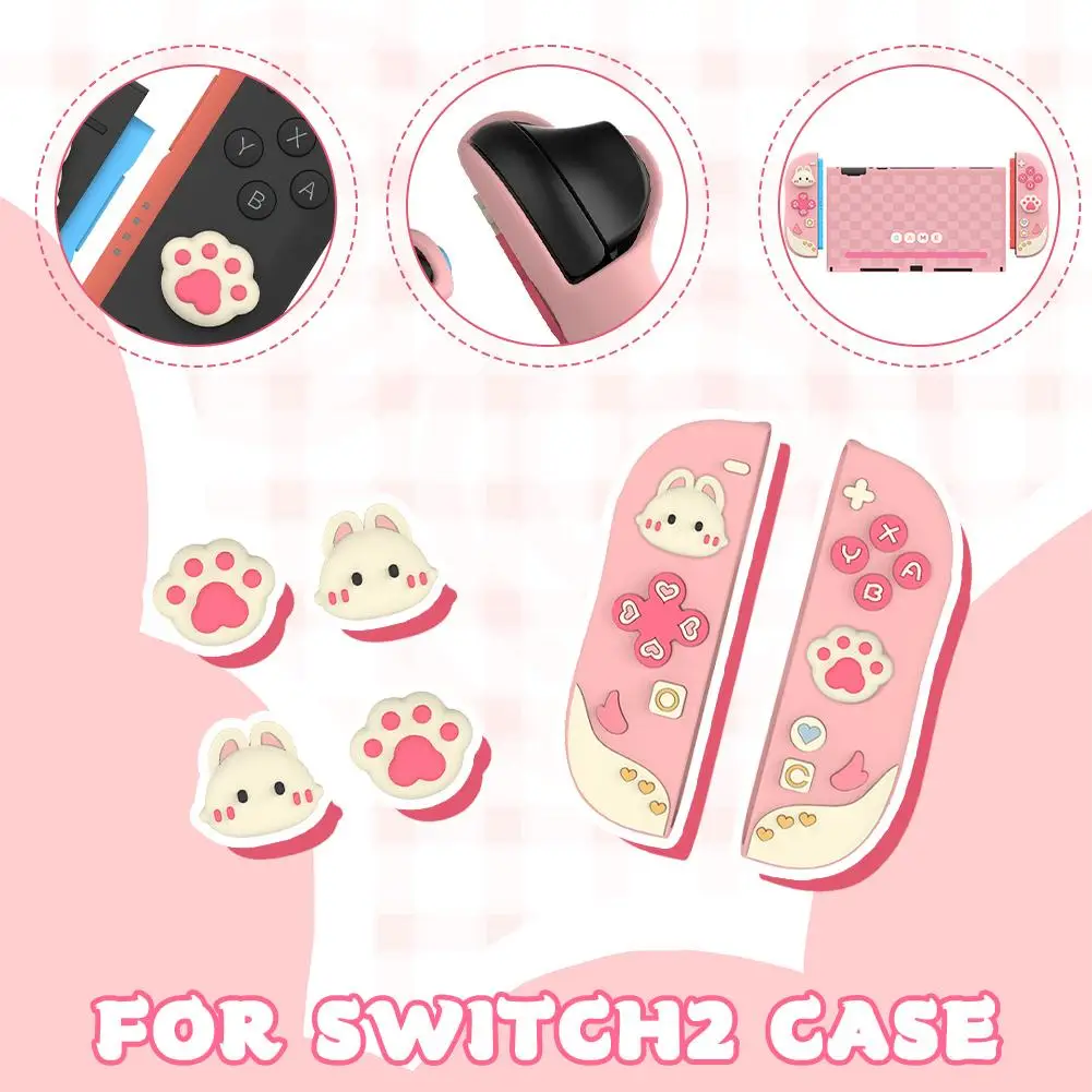 Adorable Bunny Protective Case with Shockproof Silicone Handle & Removable Back Cover Plus Storage Bag