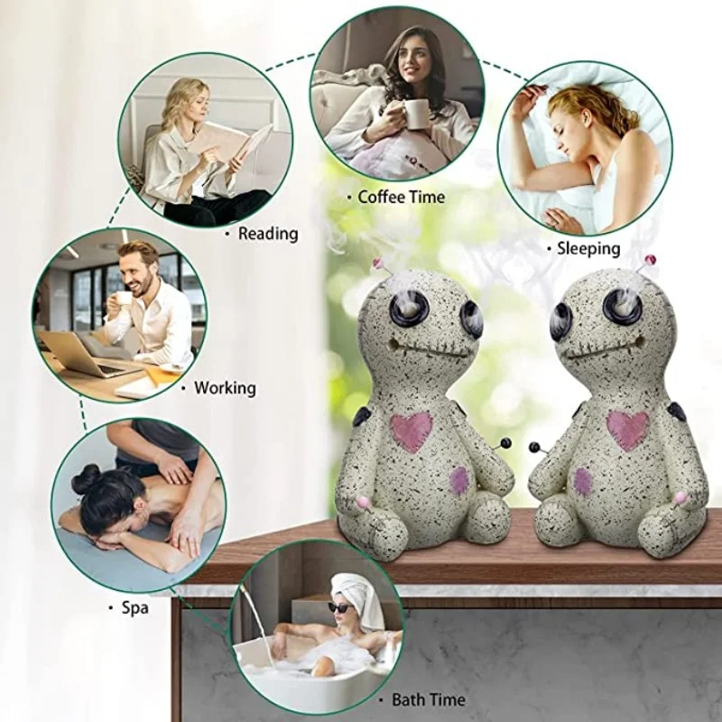 Voodoo Doll Cone Incense Burner Voodoo Doll Magic Handmade Incense Burner Decoration Mini Cartoon Voodoo Doll Incense Burner