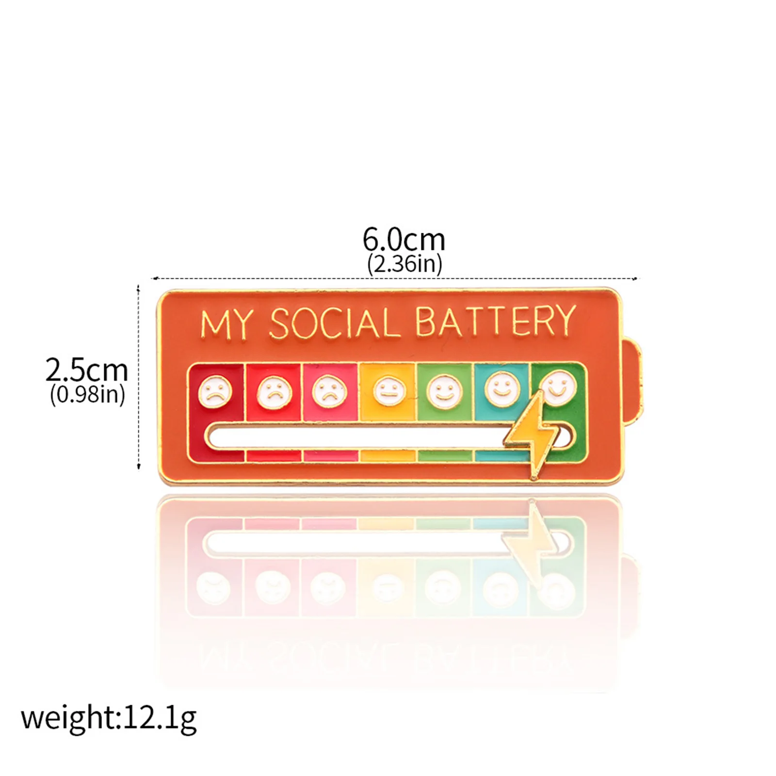Enamel Pins My Social Battery Emotional Expression Metal Brooch Badges