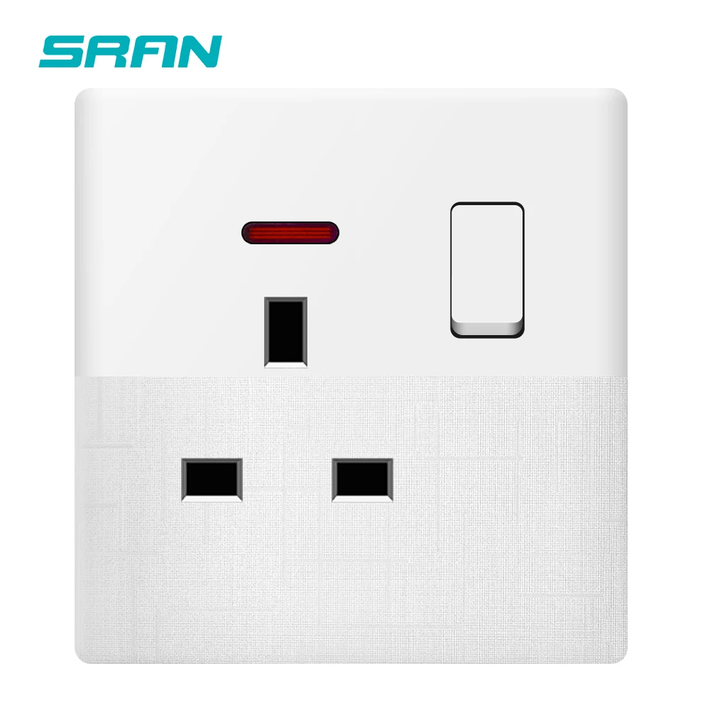 USB C 영국 표준 13A 250V, 86*146mm PC 패널, 범용 전기 콘센트 스위치 제어 기능이 있는 SRAN 벽면 소켓
