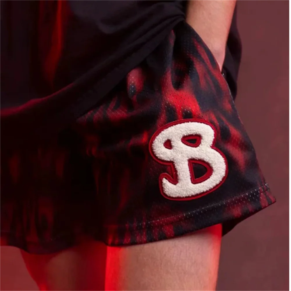 BUCKETQUAD basketball shorts men's Christmas Eve ghost loose mesh quick drying vacation travel training running fitness pants