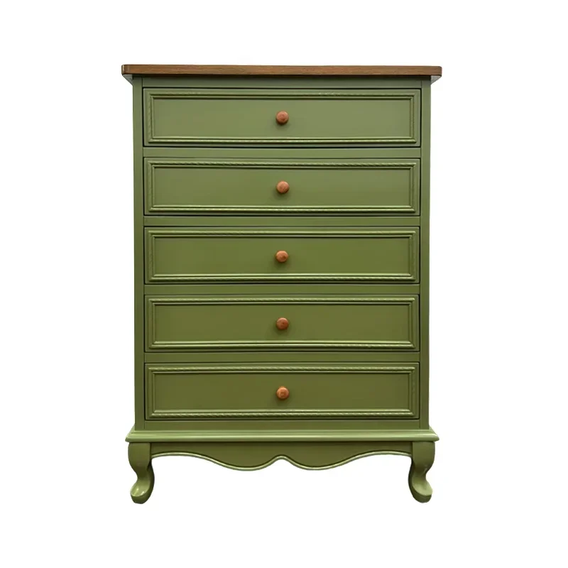 

Nordic Hallway Locker European Style Mediterranean Furniture Vintage Painted Distressed Home Cabinet