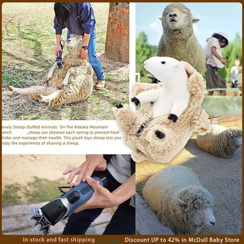 Plushies,Shaved Sheep,Funny Lamb Stuffed Animal,Cute Plushie,Sleeping Pet Buddy,Best Birthday Gifts For Girls Boys Teens Durable