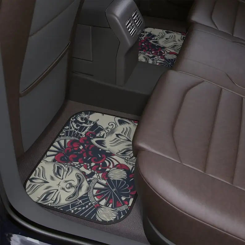 

Car Mats Japanese Print, unique Car Floor Mats, Cute Car Accessories, Flower car Mats, Abstract Car Decor
