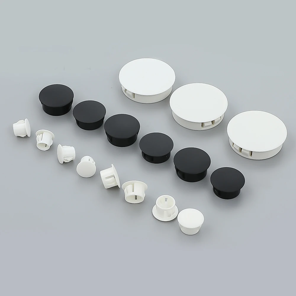 Round Plastic Blanking End Caps Furniture Screw Hole Cover Tube Pipe Inserts Plug Bung 5mm 6 7 8 9 10 to 50mm 10Pcs pipe end cap,silicone rubber caps,rubber caps,silicone rubber plugs