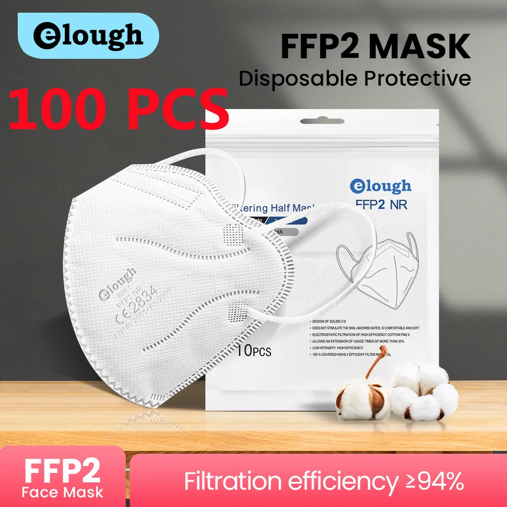 

Elough 100PCS KN95 Fish Mask ffp2 mascarillas fpp2 homologada españa kn95 certified mask fpp2 colors kn95 mascara ffp2mask