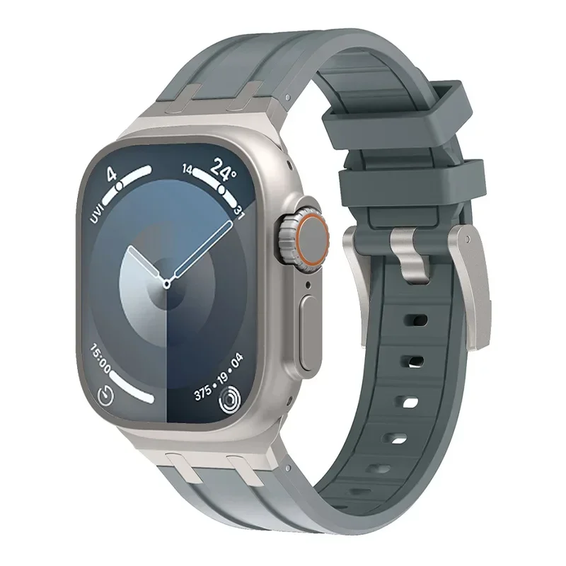 애플 워치 밴드용 실리콘 스테인리스 스틸 스트랩, 울트라 2 49mm, 9 8 7 45mm, 44mm, 42mm 워치 밴드 팔찌, 아이워치 6 5 4 SE 한국