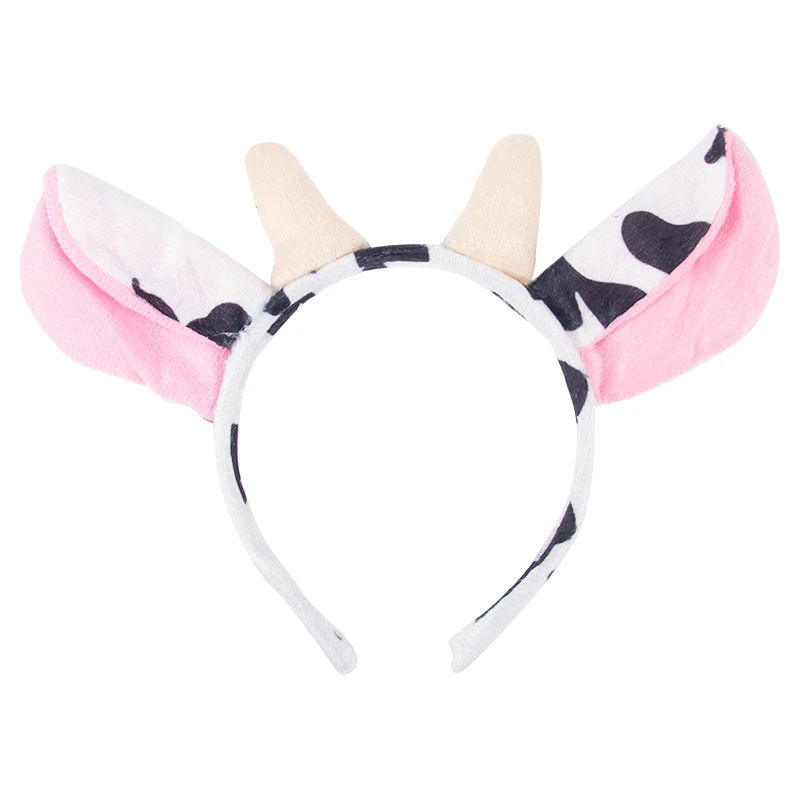thumbnail image 1 of Diadema con orejas de cuerno de animales, jirafa, cebra, tigre, mono, aro para el pelo, disfraz de cosplay, banda para el pelo, suministros para fiesta de cumpleaños de safari en la jungla, 1 of 5
