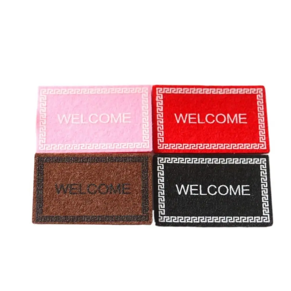 4pcs Kids Pretend Play Toys Colorful 1:12 Dollhouse Mini Carpet Versatile Front Door Welcome Mat Floor Rug