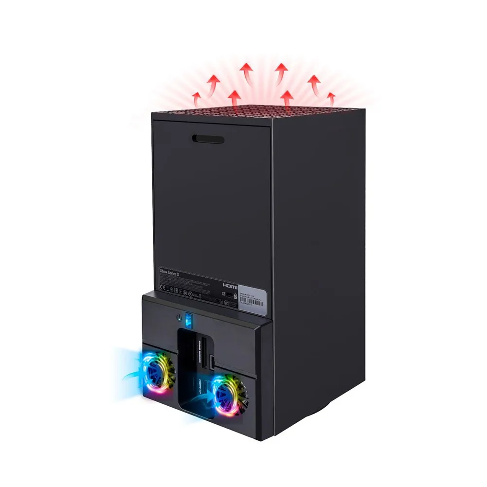 For Xbox Vertical Stand With Dual Noiseless Cooling Fans USB Cooler Host Side Radiator With Light For Xbox Series X Game Console