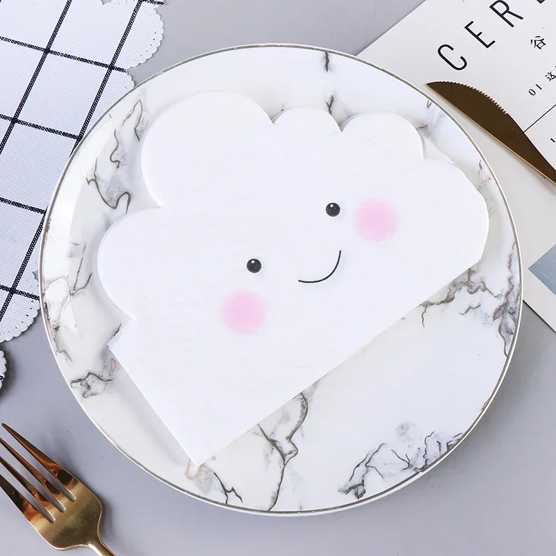 Cute Cloud-shaped Paper Towels Color Napkins Printed Facial Tissue Shaped Party Paper Towels Towel Napkins for Decoupage
