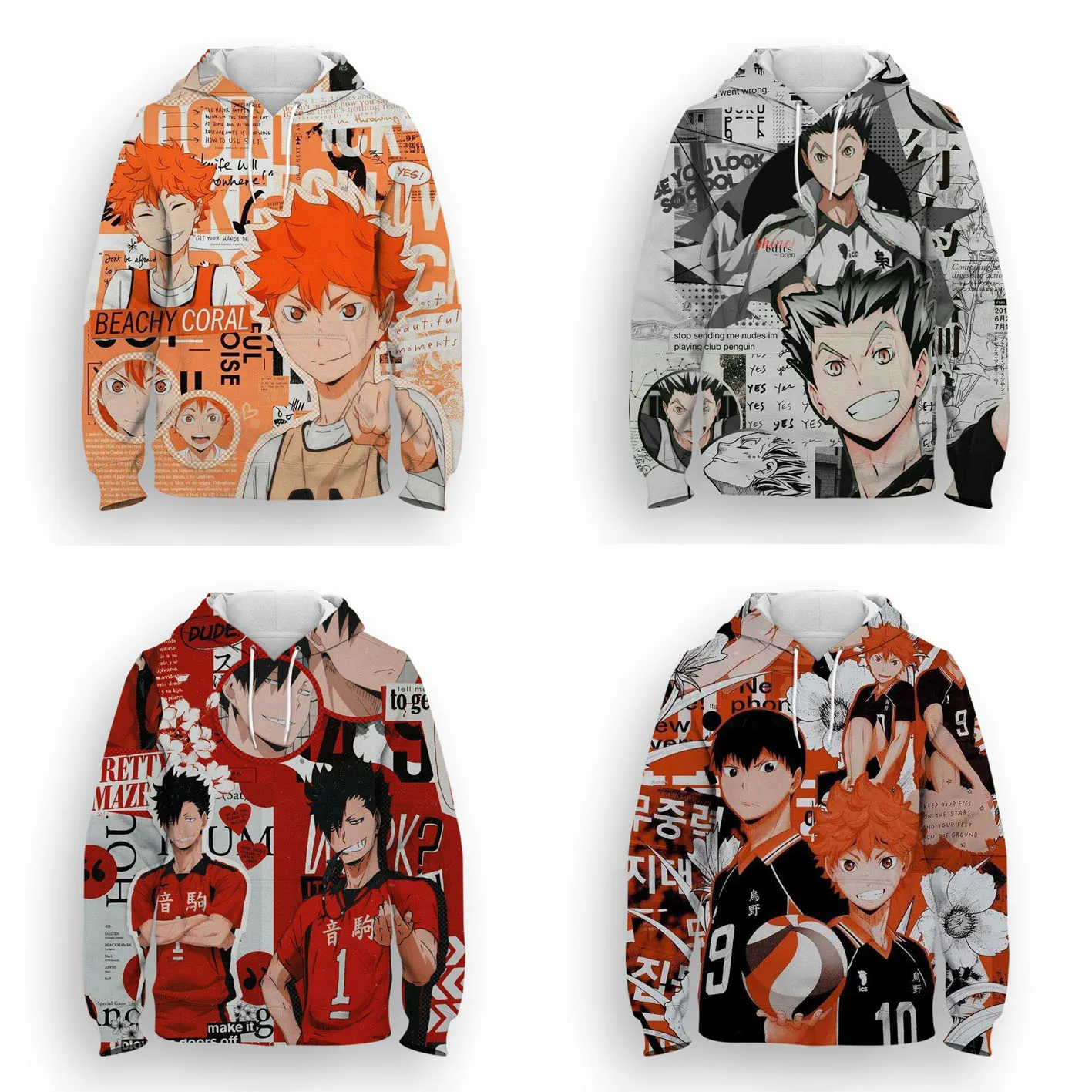 haikyuu Children Anime Hoodies Men's Women's Hoodie Sports Suit Kids  Sweatshirt Manga Sweatshirt With Print