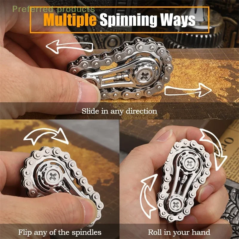 Fidget spinner visas i hand för storleksreferens