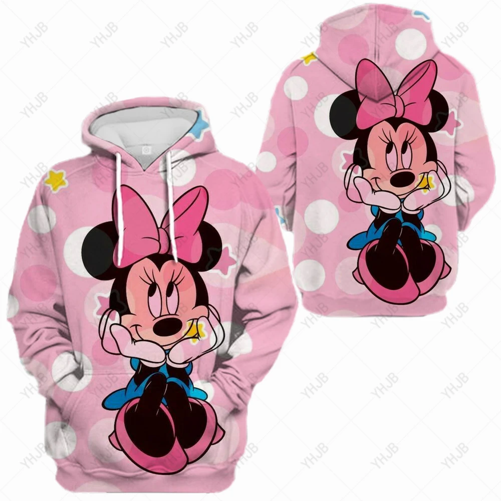 

Disney Hoodie Mickey Minnie Mouse Sweatshirt Cartoon Top Long Sleeve Pocket Sweatshirt Fashion Pullover Oversized Men and Women