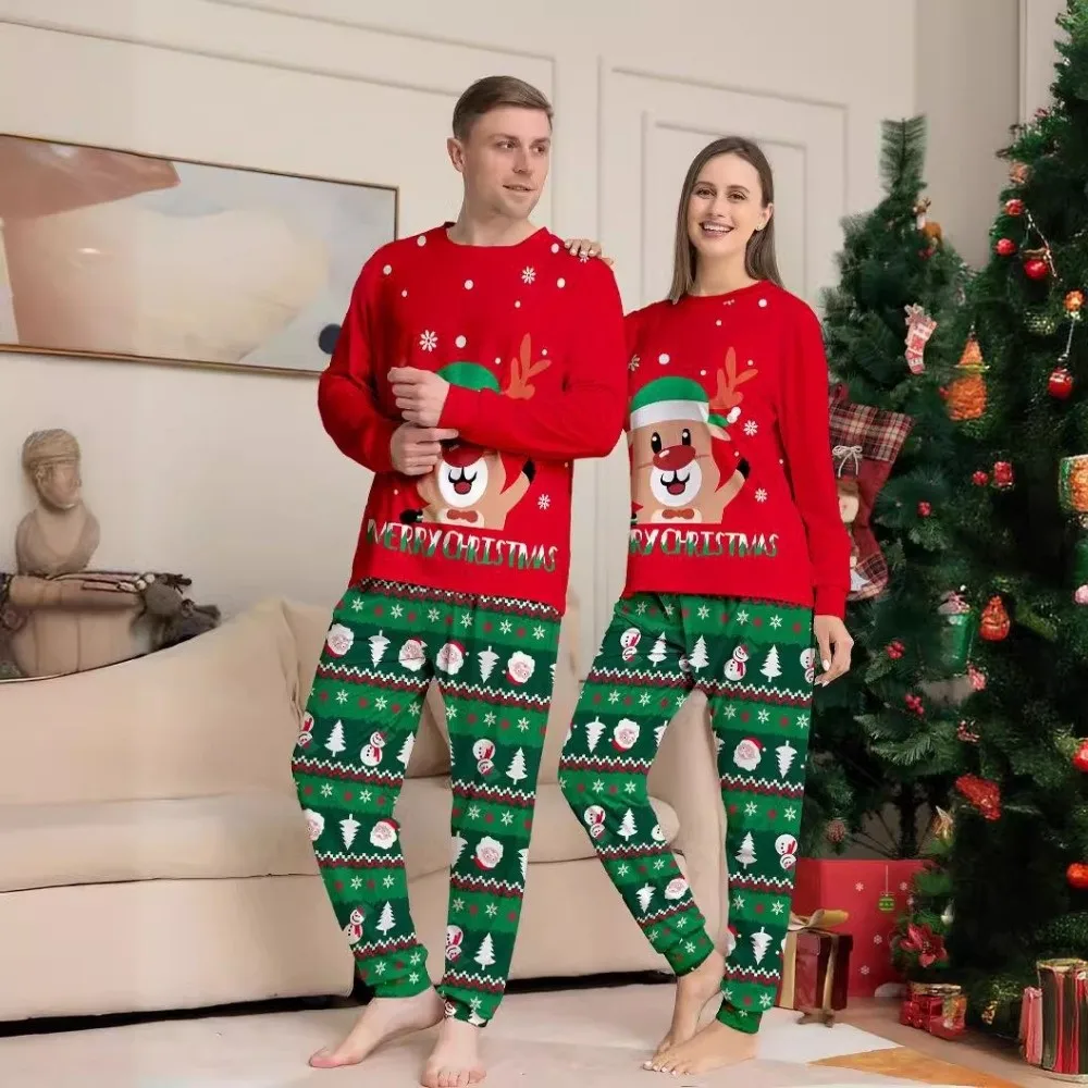 Soft Cartoon Printed Family Pyjamas Set for Winter