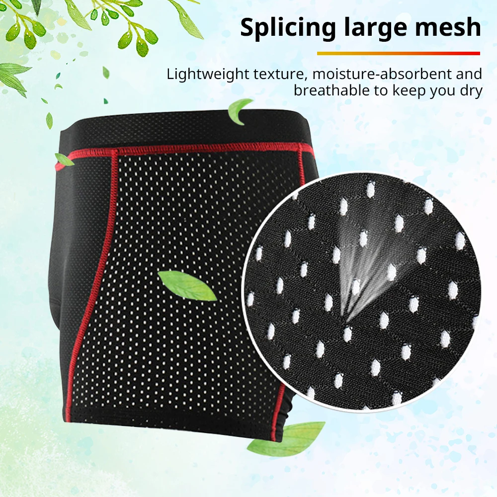 Cycling Shorts with Breathable Mesh and 5D Gel Shock-Absorbent Padding
