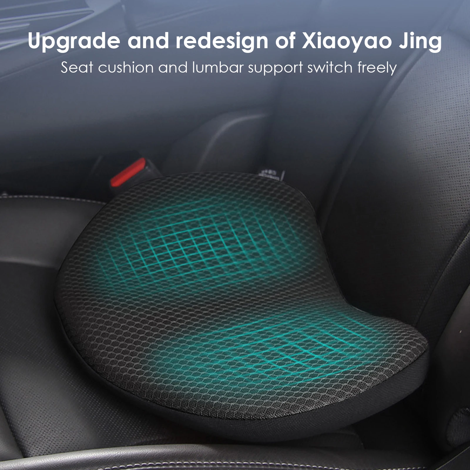 LOVERCAR Car Seat Waist Support Cushion Memory Foam Breathable Mini Seat  Cushion - Black