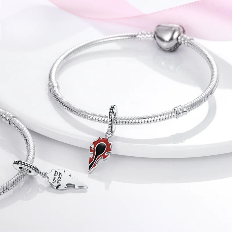 Rote Serie Anhänger-Charms Perlen Plata Charms aus 925er Silber passend für Original Marken Damen Armband Anhänger Halskette Schmuck – Detail 20