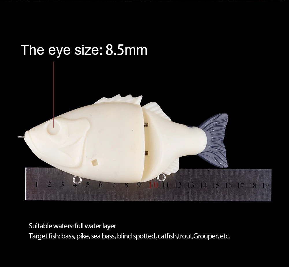 Hanlin 16cm 128g DIY Soft Tail Bluegill Angel köder unbemalt sinkende künstliche harte Körper Swimbait Rohlinge Bass Tackle – Detail 3