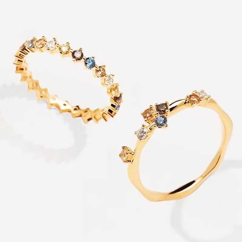925 Sterling Silver Color Zircon Ring Women Ring Birthday Party Gift for Friends Jewelry