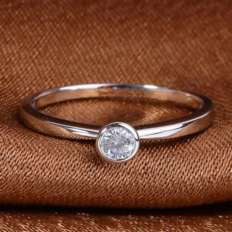 2025 Minimalist Small Cubic Zircon Rings for Women Eternity Engagement Wedding Band Accessories Fashion Versatile Jewelry Bulk 3