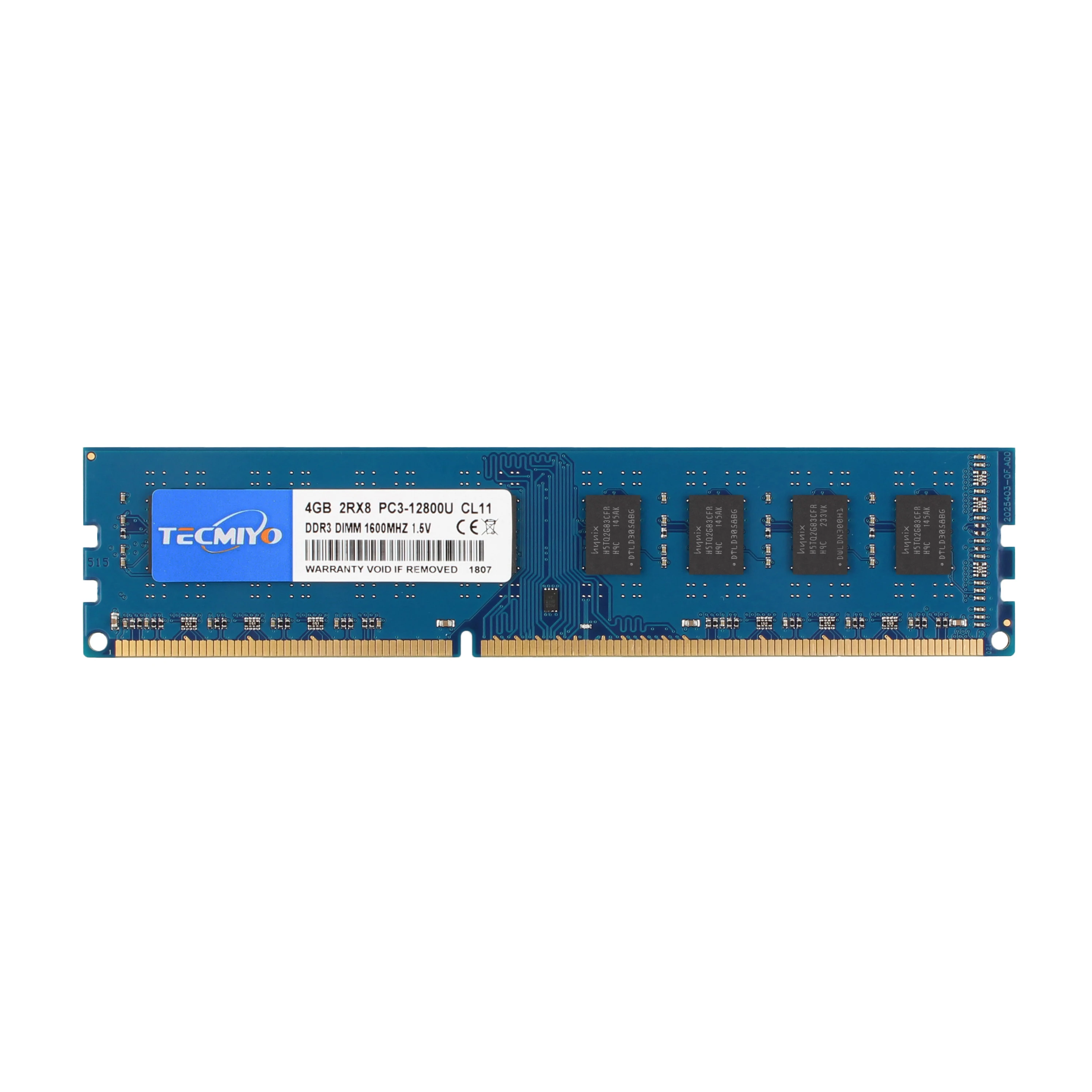 Desktop ram memory TECMIYO 4GB 8GB DDR3 DDR3L 1600MHz 1333MHz PC3-12800U PC3-10600 DIMM 1.5V 1.35V 2RX8 Non-ECC