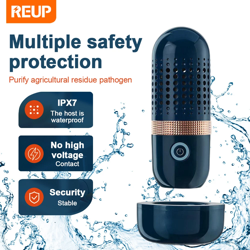 REUP Capsule Shape Fruit Vegetable Washing Machine Protable Wireless Fruit Food Purifier Household Pesticide Disinfection Machin