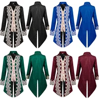 Veste de Style Victorien et Gothique pour Homme, Vêtement Style Steampunk, Rétro, Violet, en Velours, Cosplay, Robe Médiévale, Uniforme Renaissance 3