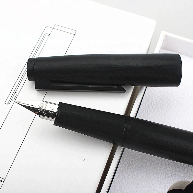 JINHAO 80 Series Fiber Black black clip Fountain Pen Extra Fine 0.38mm Nib Writing 4